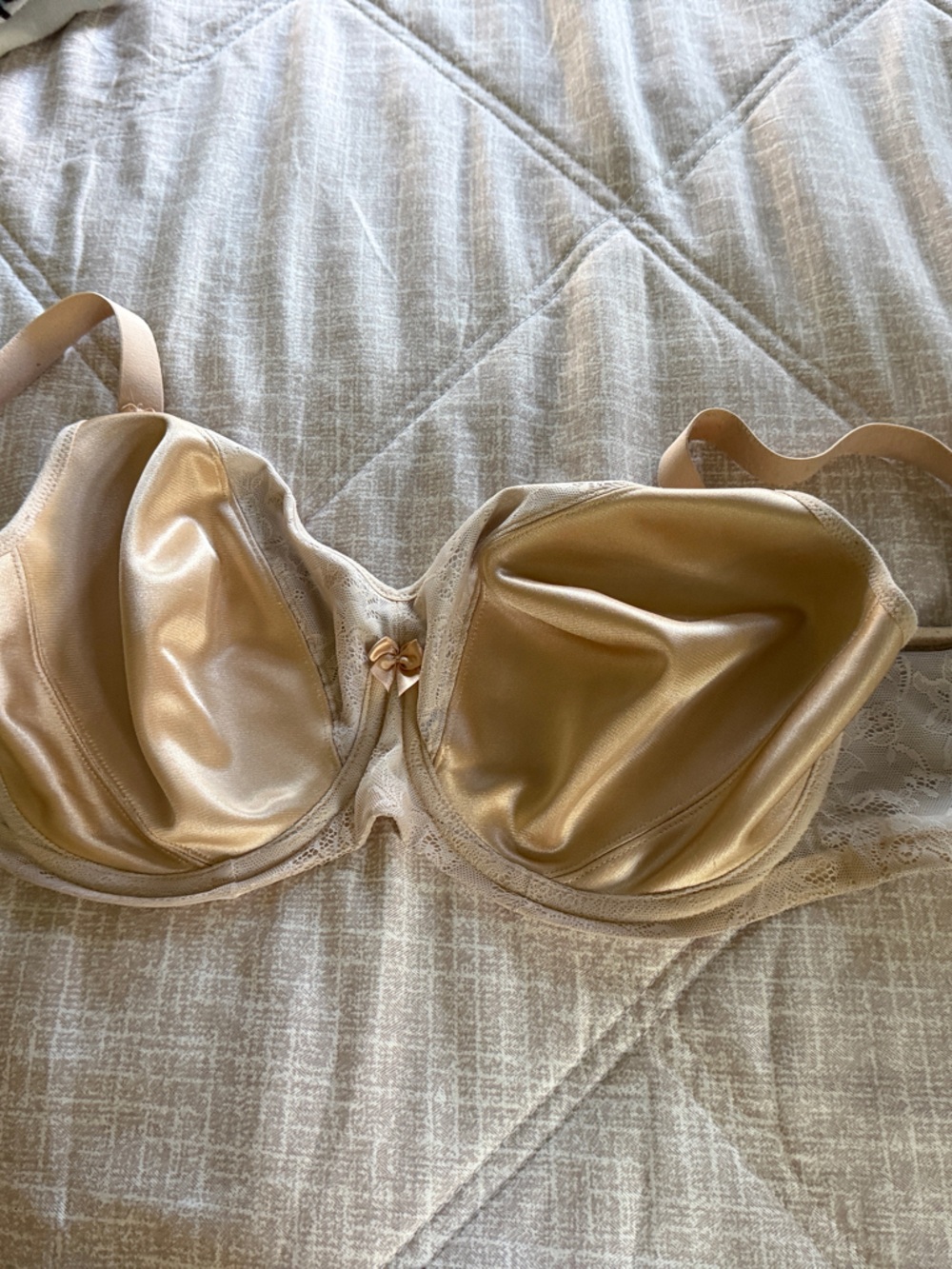 Goddess Satin Underwire Bra in Champagne Gold